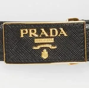 PRADA Square Logo Plate Saffiano Leather Belt Black Saffiano Leather Belt | PRADA main image 4